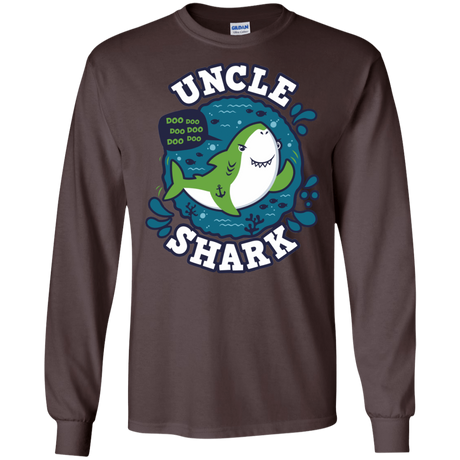 T-Shirts Dark Chocolate / S Shark Family trazo - Uncle Men's Long Sleeve T-Shirt