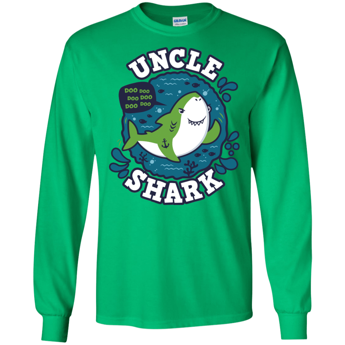 T-Shirts Irish Green / S Shark Family trazo - Uncle Men's Long Sleeve T-Shirt