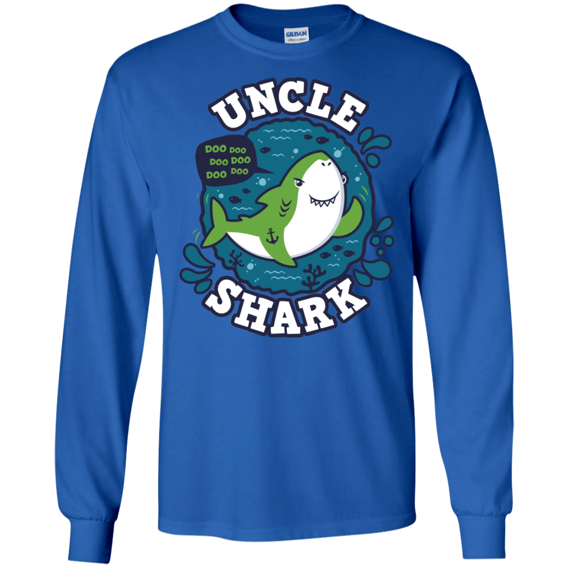 T-Shirts Royal / S Shark Family trazo - Uncle Men's Long Sleeve T-Shirt