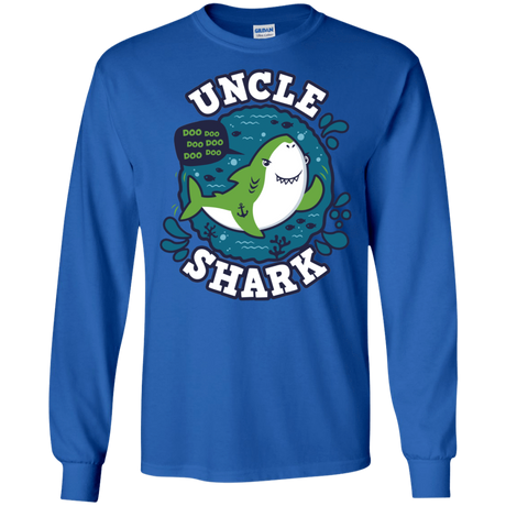 T-Shirts Royal / S Shark Family trazo - Uncle Men's Long Sleeve T-Shirt