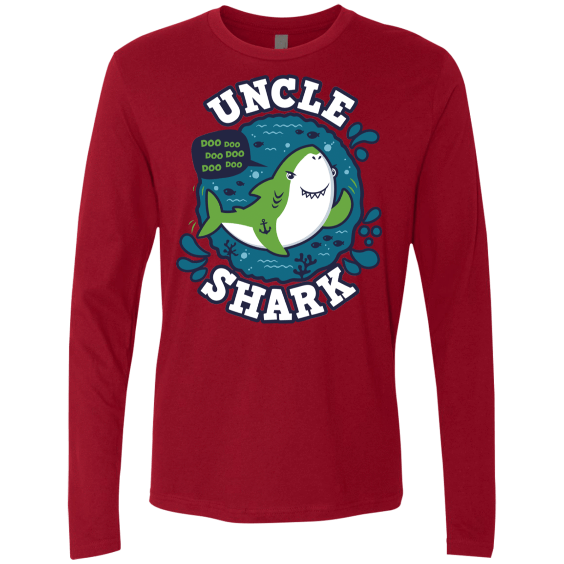 T-Shirts Cardinal / S Shark Family trazo - Uncle Men's Premium Long Sleeve