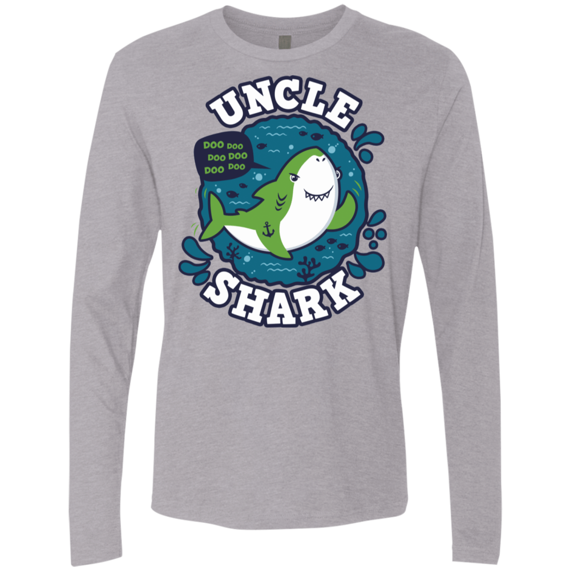 T-Shirts Heather Grey / S Shark Family trazo - Uncle Men's Premium Long Sleeve