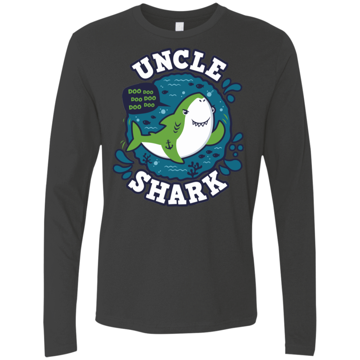 T-Shirts Heavy Metal / S Shark Family trazo - Uncle Men's Premium Long Sleeve