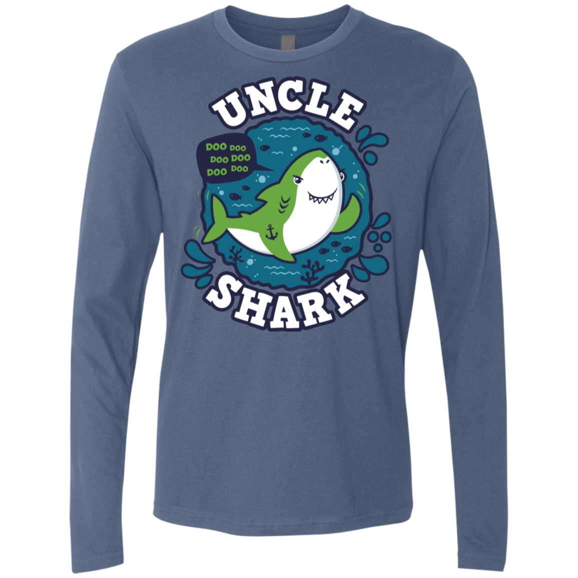 T-Shirts Indigo / S Shark Family trazo - Uncle Men's Premium Long Sleeve