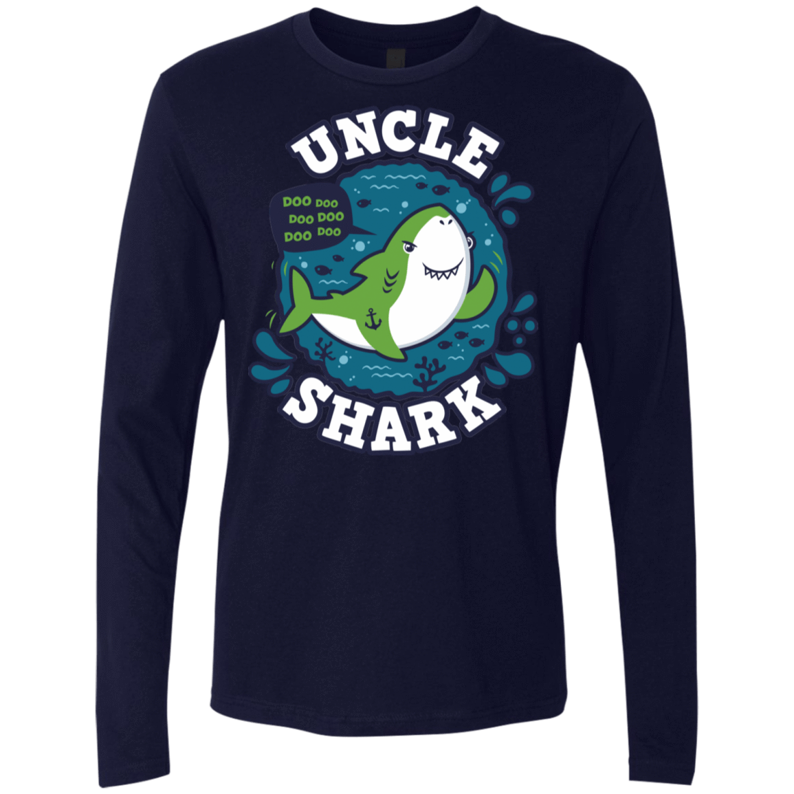 T-Shirts Midnight Navy / S Shark Family trazo - Uncle Men's Premium Long Sleeve