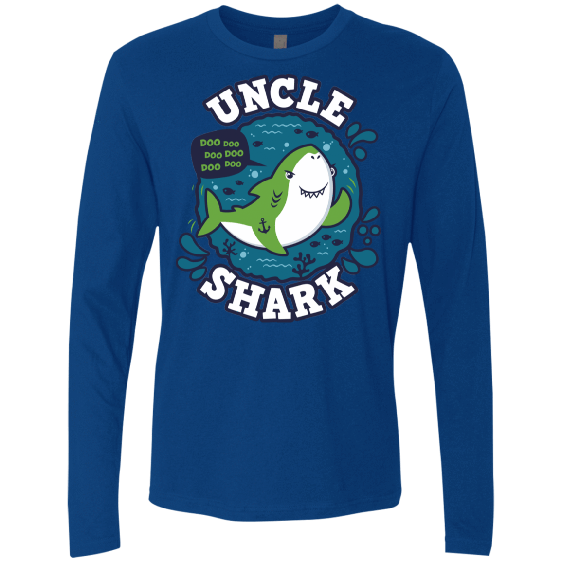 T-Shirts Royal / S Shark Family trazo - Uncle Men's Premium Long Sleeve