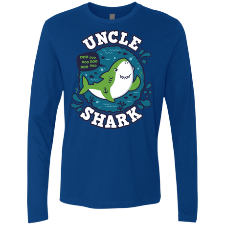 T-Shirts Royal / S Shark Family trazo - Uncle Men's Premium Long Sleeve