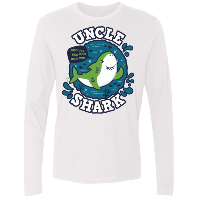 T-Shirts White / S Shark Family trazo - Uncle Men's Premium Long Sleeve