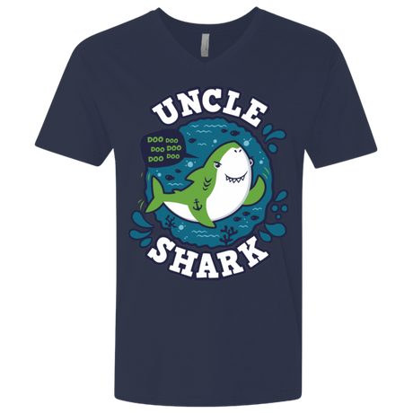 T-Shirts Midnight Navy / X-Small Shark Family trazo - Uncle Men's Premium V-Neck