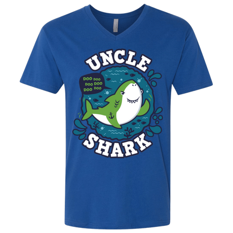 T-Shirts Royal / X-Small Shark Family trazo - Uncle Men's Premium V-Neck