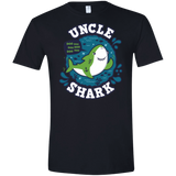 T-Shirts Black / X-Small Shark Family trazo - Uncle Men's Semi-Fitted Softstyle