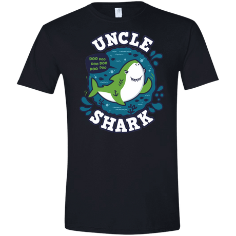 T-Shirts Black / X-Small Shark Family trazo - Uncle Men's Semi-Fitted Softstyle