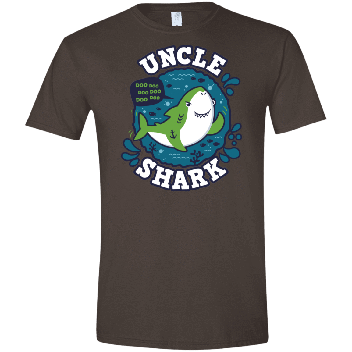 T-Shirts Dark Chocolate / S Shark Family trazo - Uncle Men's Semi-Fitted Softstyle