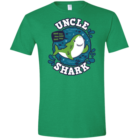 T-Shirts Heather Irish Green / S Shark Family trazo - Uncle Men's Semi-Fitted Softstyle