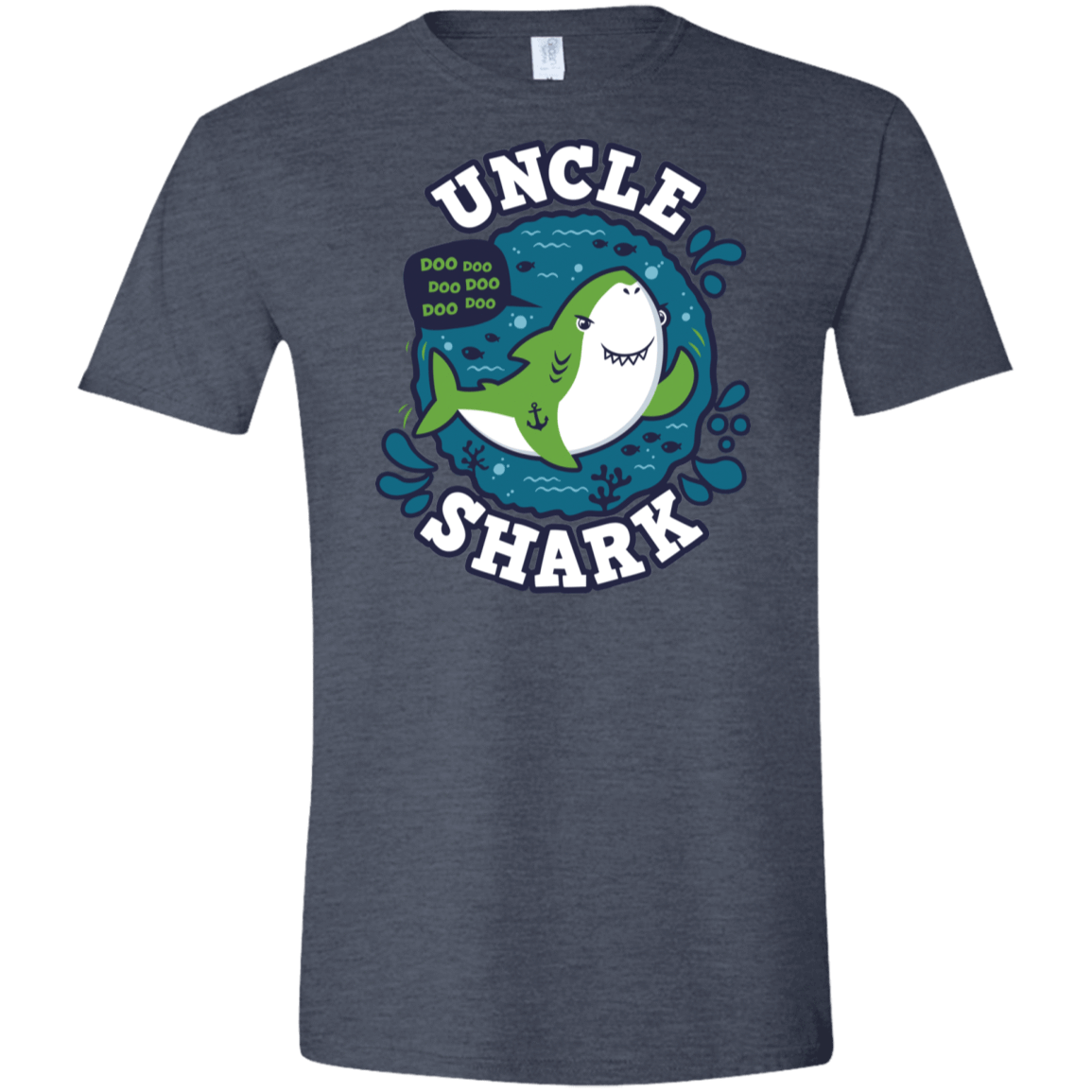T-Shirts Heather Navy / S Shark Family trazo - Uncle Men's Semi-Fitted Softstyle