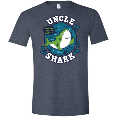 T-Shirts Heather Navy / S Shark Family trazo - Uncle Men's Semi-Fitted Softstyle