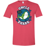 T-Shirts Heather Red / S Shark Family trazo - Uncle Men's Semi-Fitted Softstyle