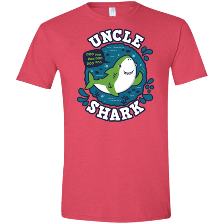 T-Shirts Heather Red / S Shark Family trazo - Uncle Men's Semi-Fitted Softstyle
