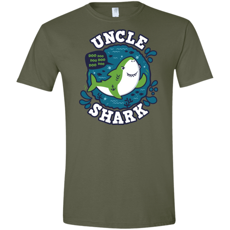 T-Shirts Military Green / S Shark Family trazo - Uncle Men's Semi-Fitted Softstyle