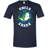 T-Shirts Navy / X-Small Shark Family trazo - Uncle Men's Semi-Fitted Softstyle