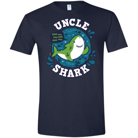 T-Shirts Navy / X-Small Shark Family trazo - Uncle Men's Semi-Fitted Softstyle