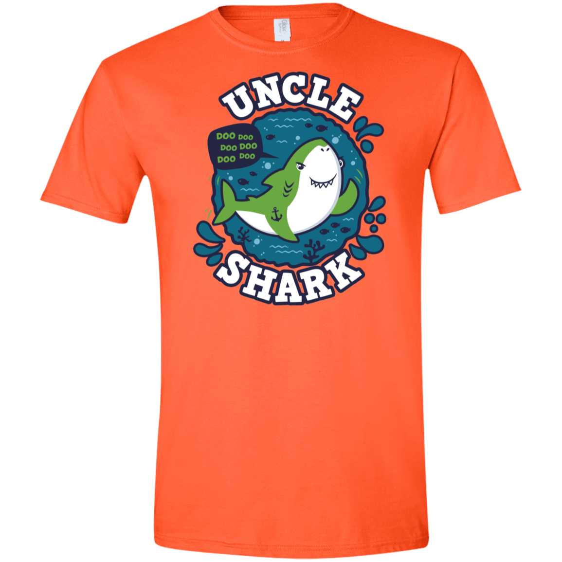 T-Shirts Orange / S Shark Family trazo - Uncle Men's Semi-Fitted Softstyle