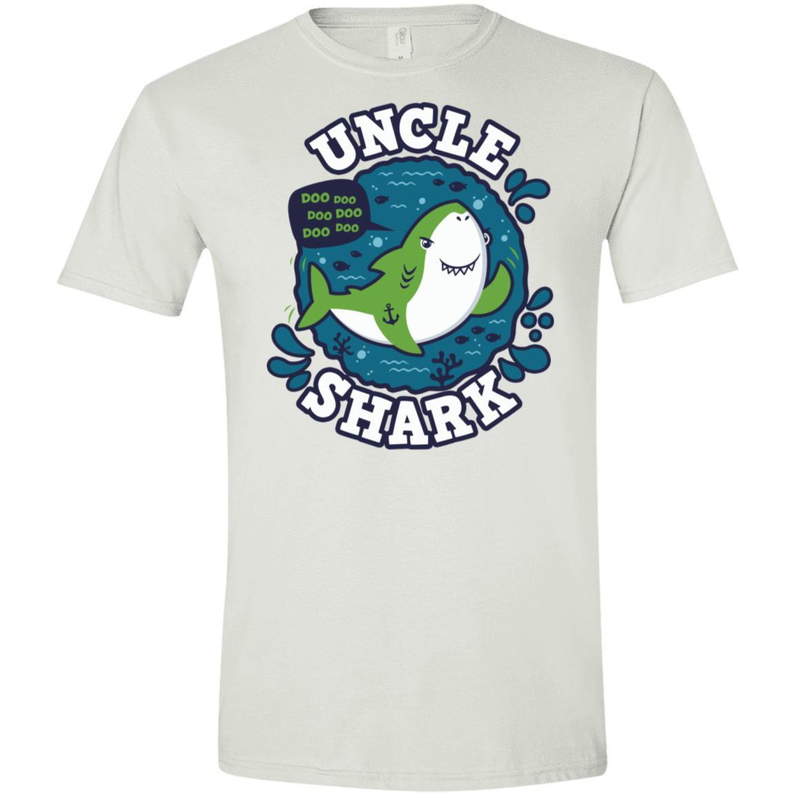 T-Shirts White / X-Small Shark Family trazo - Uncle Men's Semi-Fitted Softstyle