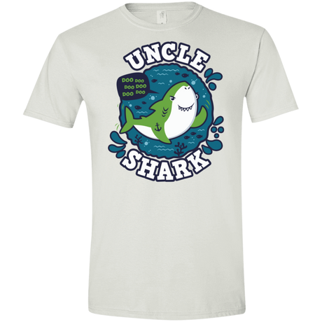T-Shirts White / X-Small Shark Family trazo - Uncle Men's Semi-Fitted Softstyle