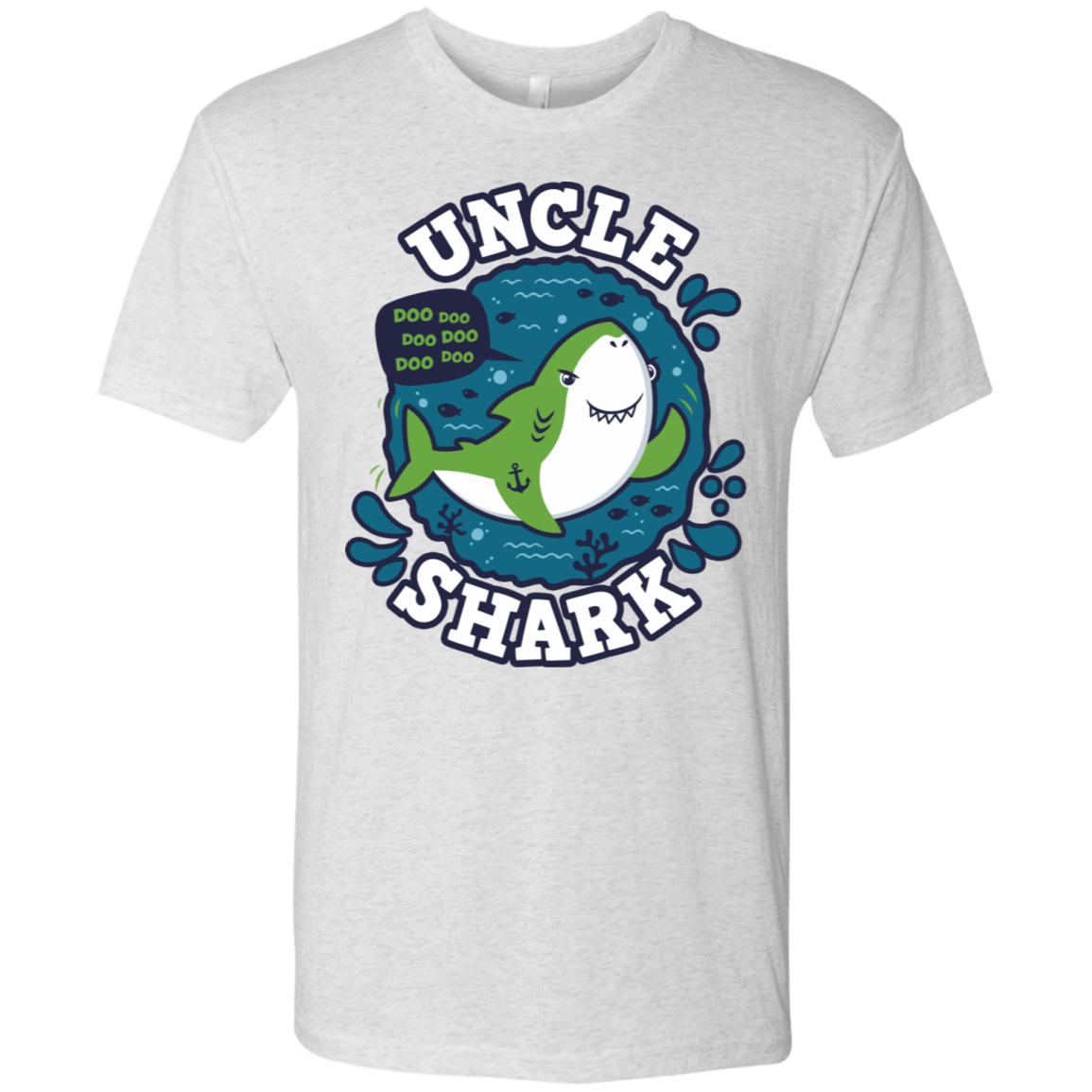 T-Shirts Heather White / S Shark Family trazo - Uncle Men's Triblend T-Shirt