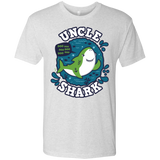 T-Shirts Heather White / S Shark Family trazo - Uncle Men's Triblend T-Shirt