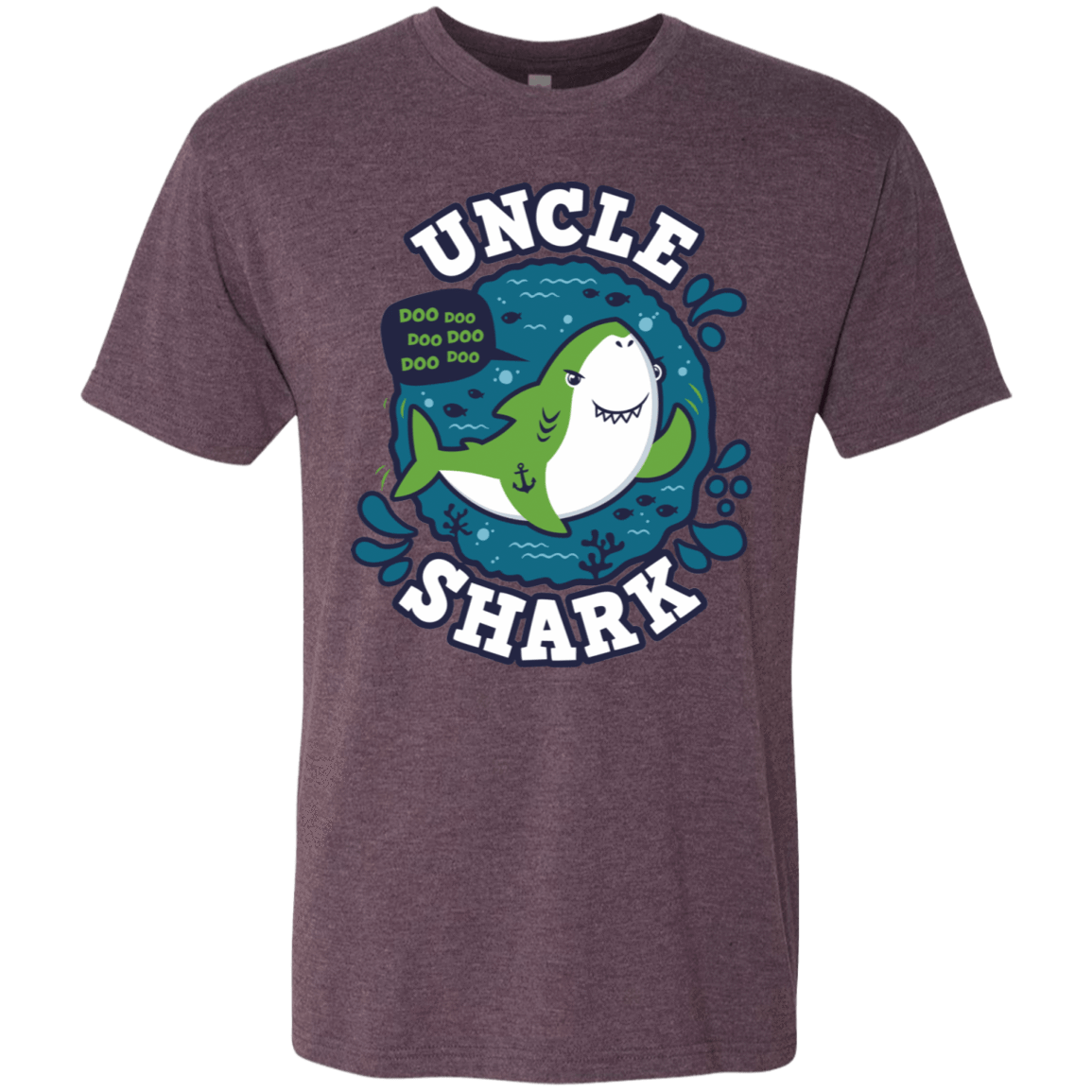 T-Shirts Vintage Purple / S Shark Family trazo - Uncle Men's Triblend T-Shirt