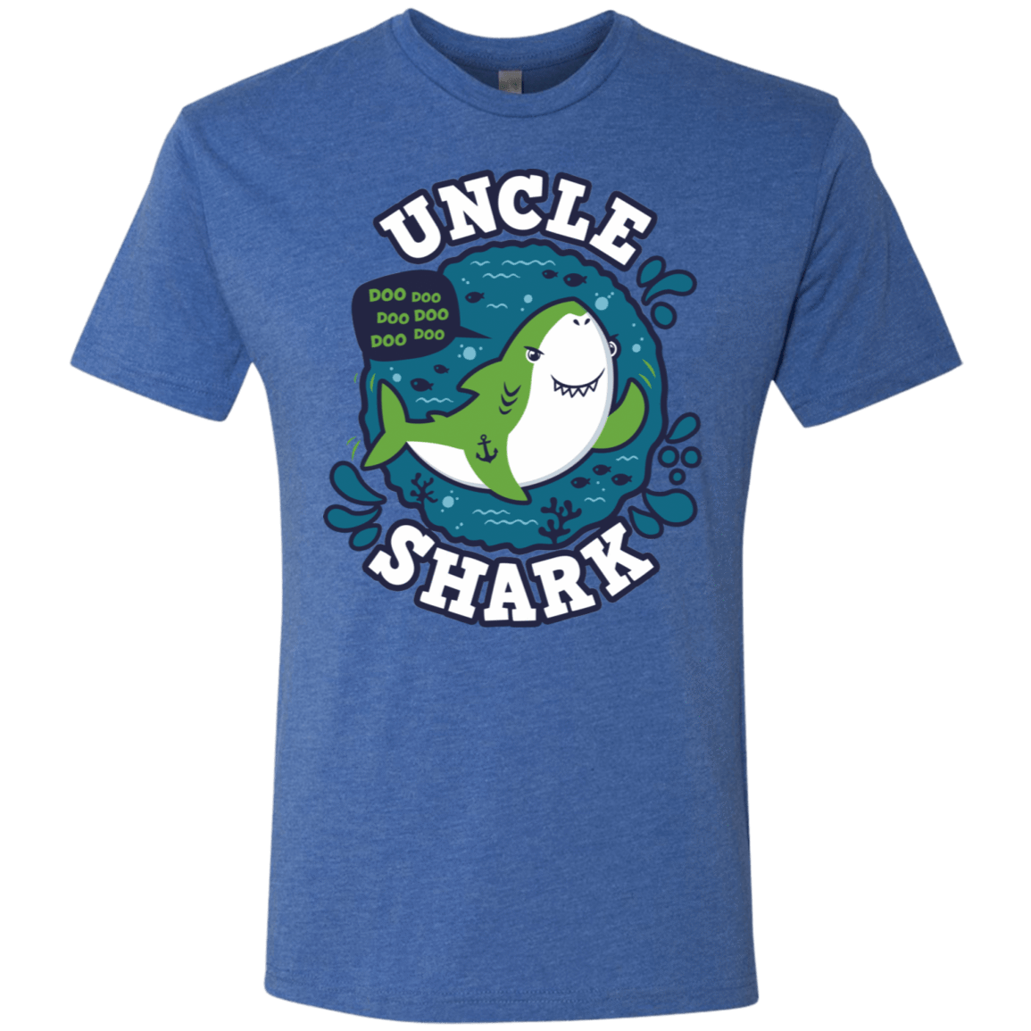 T-Shirts Vintage Royal / S Shark Family trazo - Uncle Men's Triblend T-Shirt