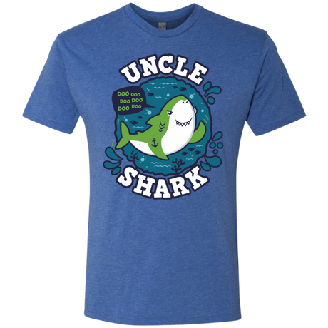 T-Shirts Vintage Royal / S Shark Family trazo - Uncle Men's Triblend T-Shirt