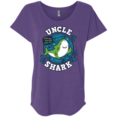 T-Shirts Purple Rush / X-Small Shark Family trazo - Uncle Triblend Dolman Sleeve