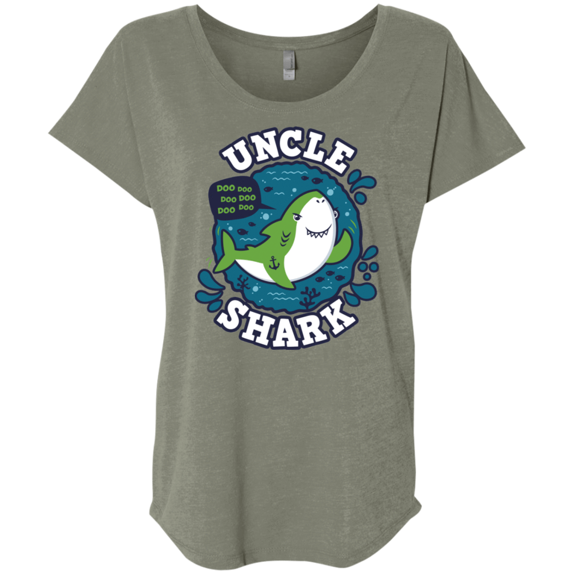 T-Shirts Venetian Grey / X-Small Shark Family trazo - Uncle Triblend Dolman Sleeve