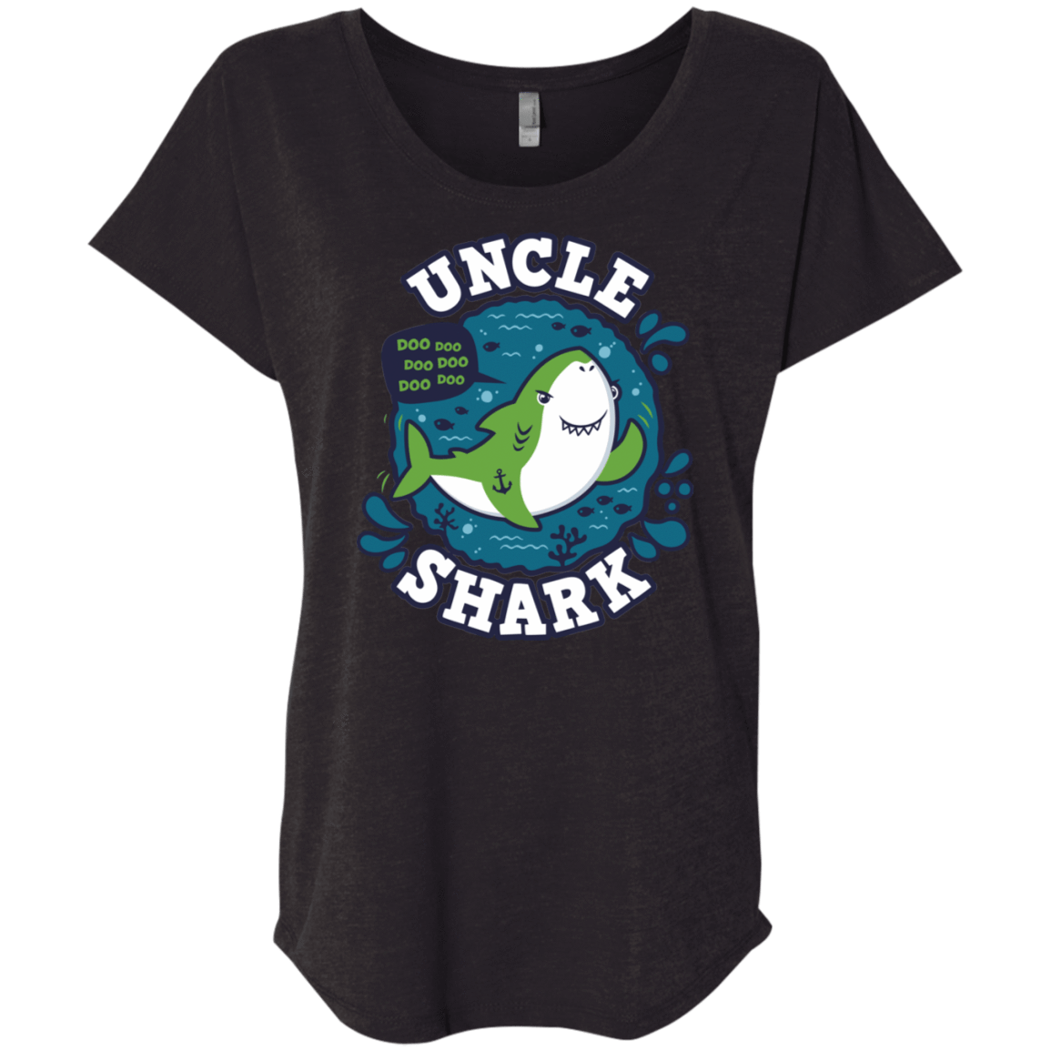 T-Shirts Vintage Black / X-Small Shark Family trazo - Uncle Triblend Dolman Sleeve