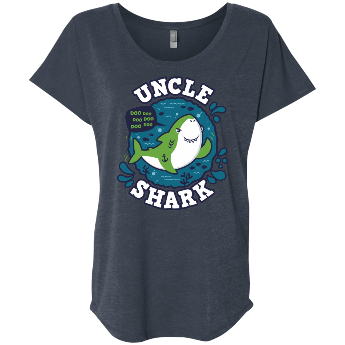 T-Shirts Vintage Navy / X-Small Shark Family trazo - Uncle Triblend Dolman Sleeve