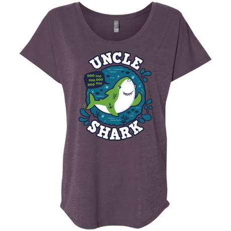 T-Shirts Vintage Purple / X-Small Shark Family trazo - Uncle Triblend Dolman Sleeve