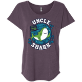 T-Shirts Vintage Purple / X-Small Shark Family trazo - Uncle Triblend Dolman Sleeve