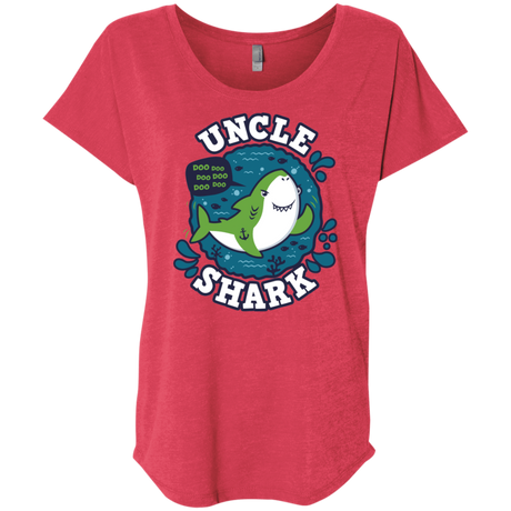 T-Shirts Vintage Red / X-Small Shark Family trazo - Uncle Triblend Dolman Sleeve