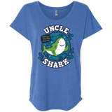 T-Shirts Vintage Royal / X-Small Shark Family trazo - Uncle Triblend Dolman Sleeve