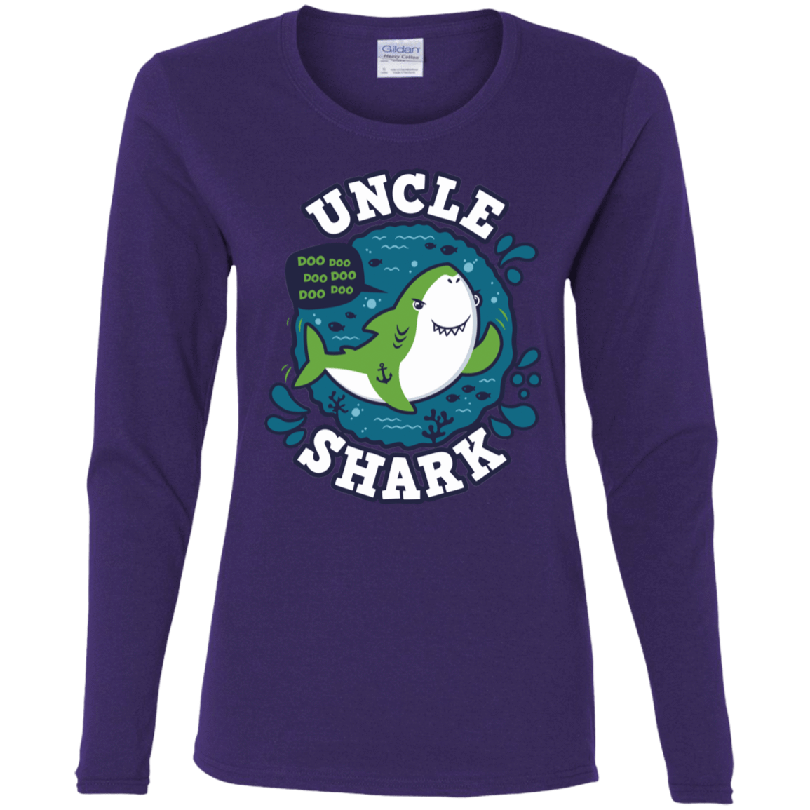 T-Shirts Purple / S Shark Family trazo - Uncle Women's Long Sleeve T-Shirt
