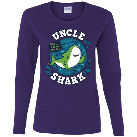 T-Shirts Purple / S Shark Family trazo - Uncle Women's Long Sleeve T-Shirt