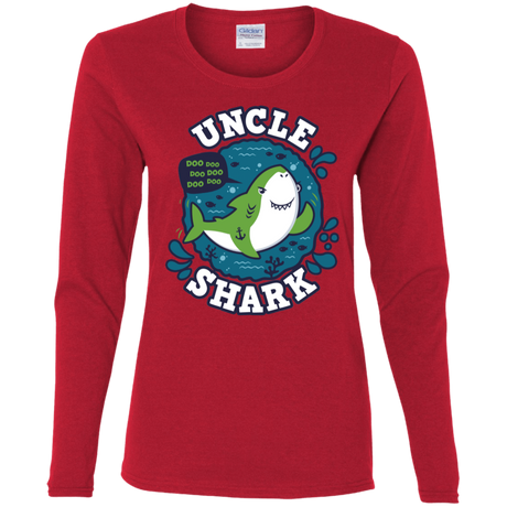 T-Shirts Red / S Shark Family trazo - Uncle Women's Long Sleeve T-Shirt