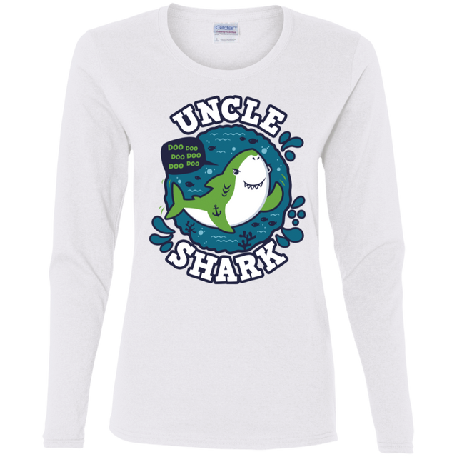 T-Shirts White / S Shark Family trazo - Uncle Women's Long Sleeve T-Shirt