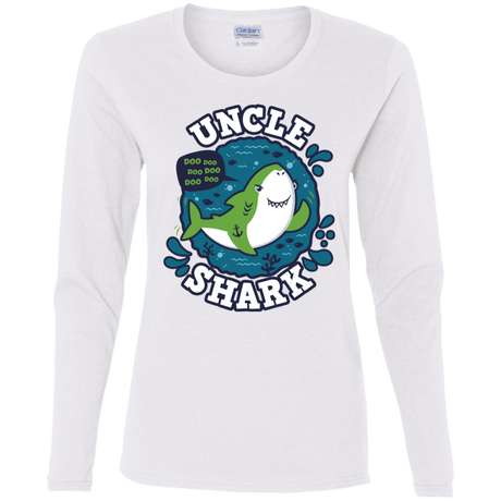 T-Shirts White / S Shark Family trazo - Uncle Women's Long Sleeve T-Shirt