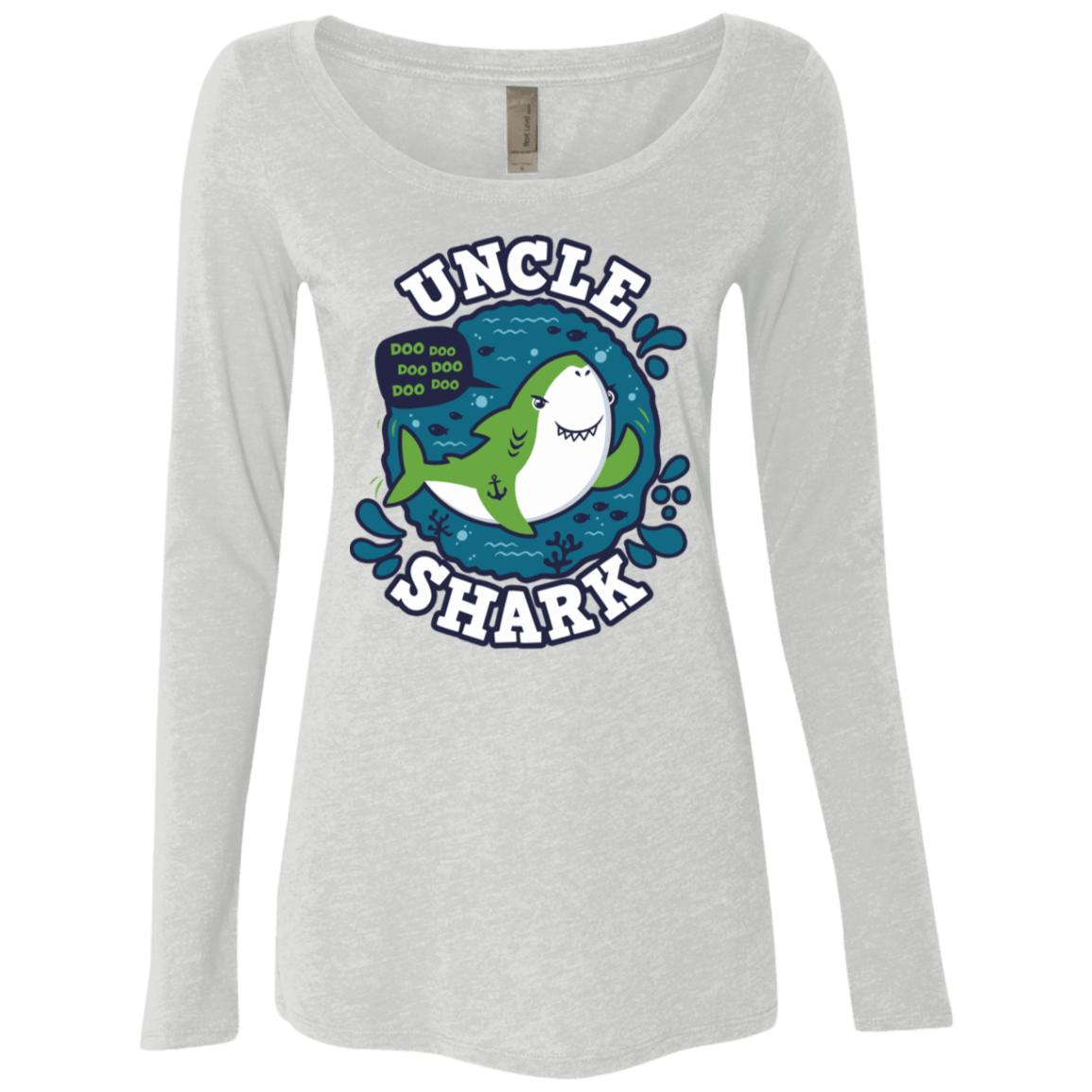 T-Shirts Heather White / S Shark Family trazo - Uncle Women's Triblend Long Sleeve Shirt