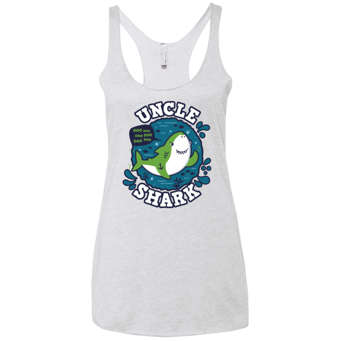 T-Shirts Heather White / X-Small Shark Family trazo - Uncle Women's Triblend Racerback Tank