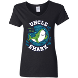 T-Shirts Black / S Shark Family trazo - Uncle Women's V-Neck T-Shirt