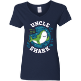 T-Shirts Navy / S Shark Family trazo - Uncle Women's V-Neck T-Shirt